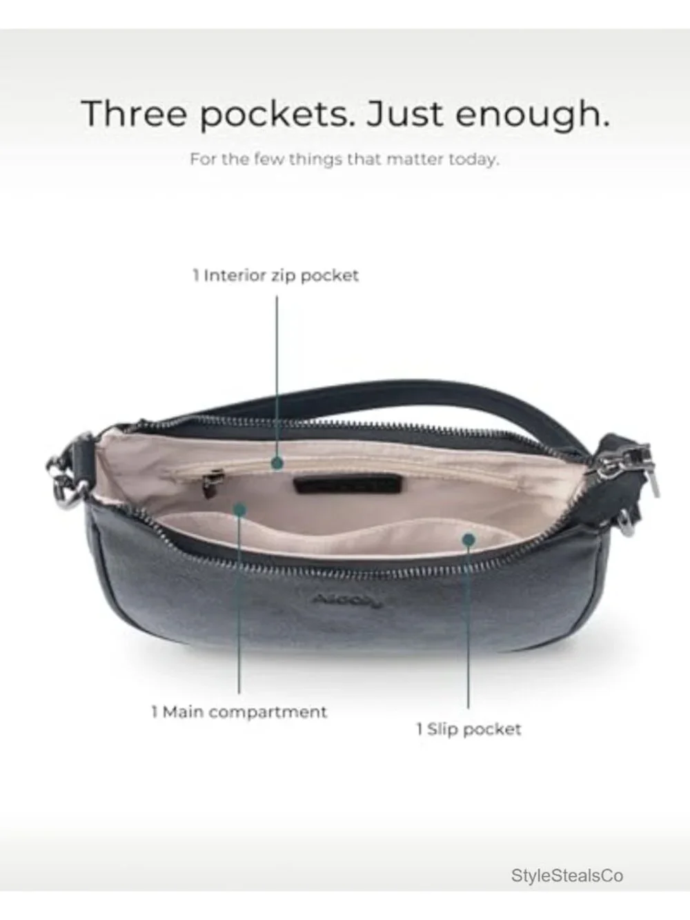 Small Vegan Leather Crescent Hobo Shoulder Bag Mini Purse for Women